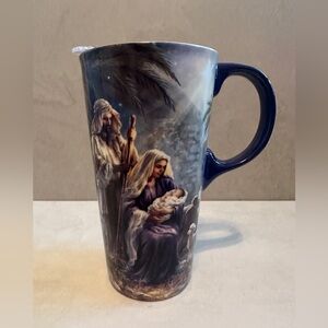 Cypress Home “Oh Night Divine” Holiday Ceramic Travel Cup with Matching Gift Box
